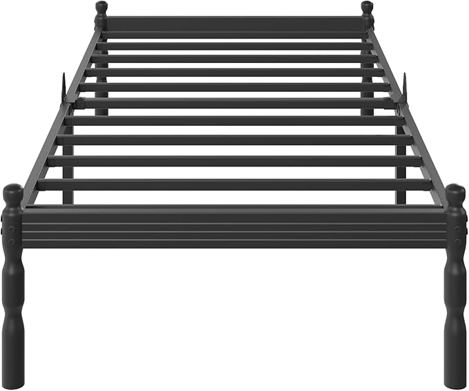 ZIYOO Twin XL Bed Frame - 14 Inch Heavy Duty Metal Platform, Mattress Slide Stopper, Squeak-Resistant, Easy Assembly, No Box Spring Required for Adults