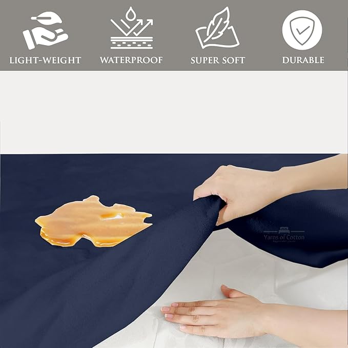 Cot Mattress Protector 30"x75" Waterproof, Terry Soft and Noiseless Mattress Protector Perfect for Daybed 30" X 75" Mattress/Narrow Twin/Cot Size/Rv Bunk/Camping Cot (Navy)
