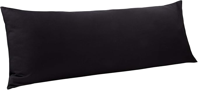 NTBAY Body Pillowcase - Brushed Microfiber 20x54 Pillowcase - Soft, Wrinkle-Free, Fade-Resistant, Stain-Resistant, Black Body Pillow Cover with Envelope Closure - 20x54 Inches, Black