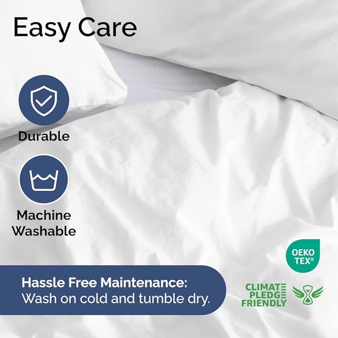 Duvet Cover Super King Size Set - Extra Soft Super King Duvet Cover with 2 Pillow Shams - Hotel Luxury, Easy Care & Fade Free w/ Zipper Closures & Ties - All Season, Comfy, Cozy & Breathable (White)