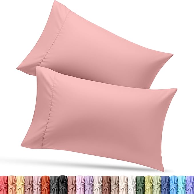 Utopia Bedding Queen Pillow Cases - 2 Pack - Envelope Closure - Soft Brushed Microfiber Fabric - Shrinkage and Fade Resistant Pillow Covers Queen Size 20 X 30 Inches (Queen, Pink)