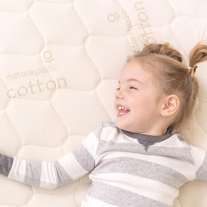 Naturepedic Verse Organic Kids Mattress - Full Firm With Encased Coil Layers - Quilted Sides - Universal Comfort for Trundle and Bunk Beds