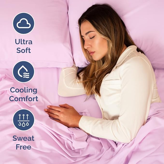 Short Queen Size 4 Piece Sheet Set - RV Short Queen, Ultra-Soft, Breathable & Cooling Bed Sheets Set w/ Deep Pockets - Hotel Luxury Bedding for Women & Men - Wrinkle Free & Fade Resistant - Light Pink