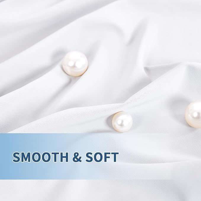 Premium Cooling Pillowcases King Size Set of 2 for Hot Sleepers&Night Sweats Beauty Sleep Reduces Wrinkles&Frizz Softer Than Silk Pillow Cover Oeko-TEX Certified White Breathable