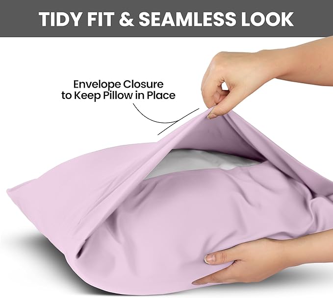 Utopia Bedding King Pillow Cases - 2 Pack - Envelope Closure - Soft Brushed Microfiber Fabric - Shrinkage and Fade Resistant Pillow Covers King Size 20 X 40 Inches (King, Lavender)