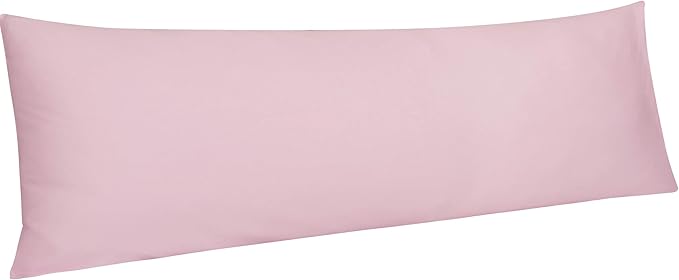 NTBAY Egyptian Cotton Body Pillowcase - 500 Thread Count Cotton Body Pillow Cover - Soft and Breathable Envelope Closure Body Pillowcase for Adults, 20x54 Inches, Pink