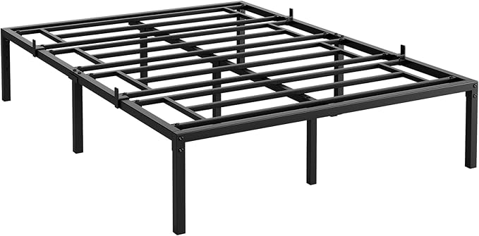 GarveeHome Queen Size Bed Frame, 16 Inch Metal Platform Bed Frames with Heavy Duty Steel Slat Support, No Box Spring Needed, Noise Free,Anti-Sliding Slat,Easy Assembly, Under Bed Storage