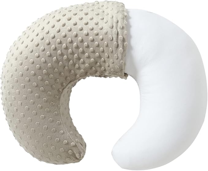 Baby Nursing Pillow and Body Positioner with Premium Slipcover for Breastfeeding for Baby Boys and Girls, Feeding Pillow with Breathable Comfortable Pillowcase (Tidal Foam)