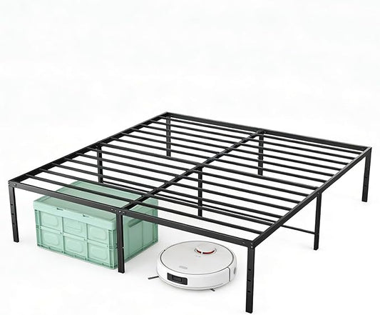 OLIXIS Full Bed Frame, Heavy Duty Sturdy 18 Inch Metal Platform Bed Frames, Enhanced Stability & Noise-Free, Under-Bed Storage, No Box Spring Needed, Easy Assembly