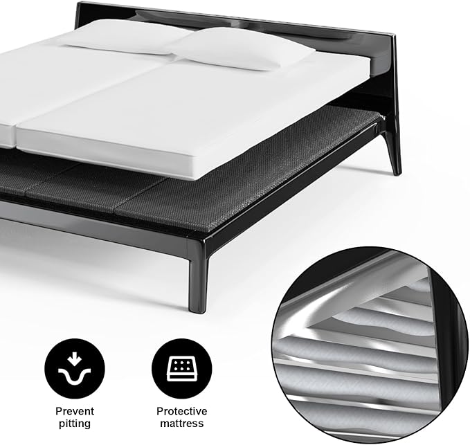 Light and Thin Bunkie Board, Folding Spring Box,King Size 57.5x80'', Large Double Bed 10MM, Bed Support Flat Noodles,Light and Thin, Breathable, Noise Minimizing