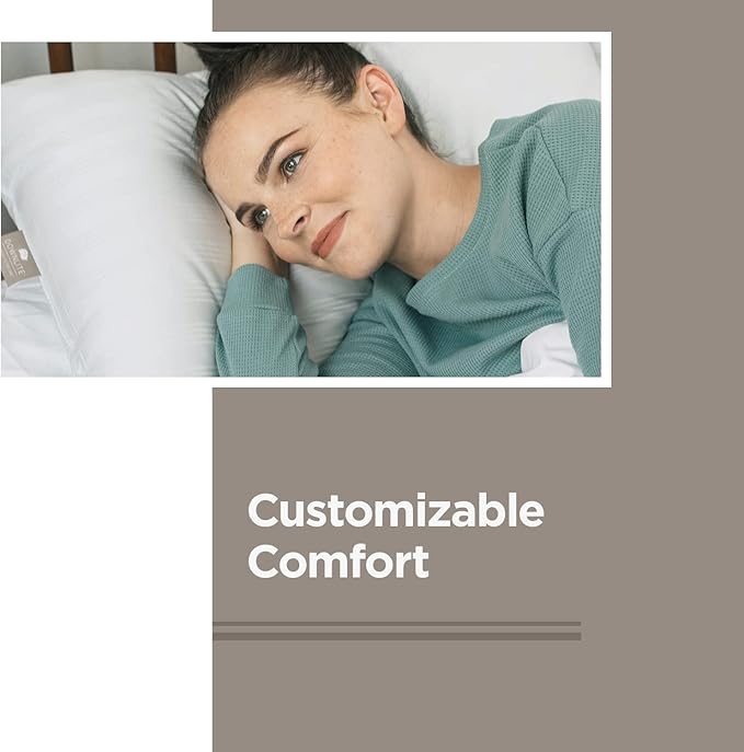 DOWNLITE Worlds Flattest Down Pillow - Designed to Be Really Thin - Perfect for Stomach Sleepers - from (Standard/Queen)