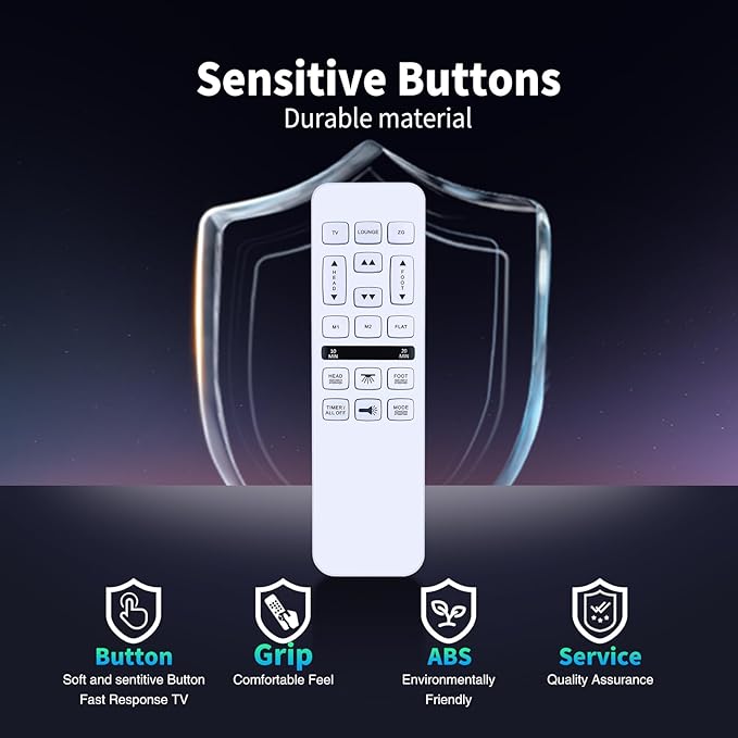 Universal Replacement Remote for Mlily/Bedtech/Richmat/Mattress Firm/iDealBed HJH55,600 or 3000 Control Box,HJC18,Custom Comfort Adjustable Bed Base