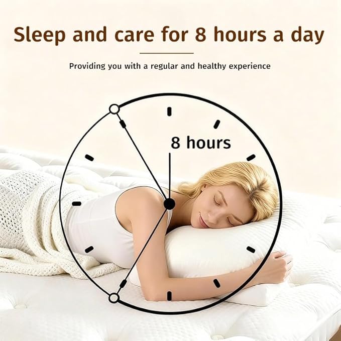 100% Natural Talalay Latex Medium Firm Support for Neck & Shoulder Pain Relief – Breathable, Eco-Friendly – Queen Size(high Profile) with Removable Washable Cover – Non-Toxic, No Memory Foam