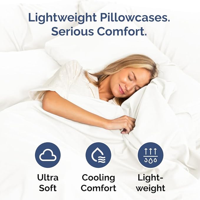 Body Pillowcases Set of 2-20x54 Long Body Pillow Case - Soft Body Pillow Cover for Sleeping & Side Sleepers - Comfy, Breathable & Fade Free - Machine Washable w/Envelope Enclosure - (Antique White)