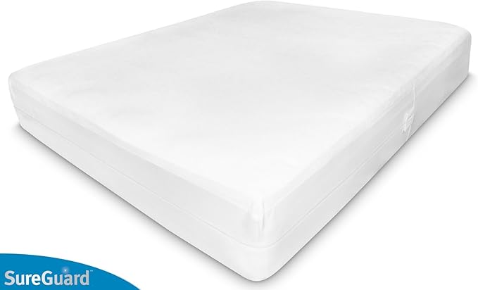 Full (9-12 in. Deep) SureGuard Mattress Encasement - 100% Waterproof, Bed Bug Proof, Hypoallergenic - Premium Zippered Six-Sided Cover