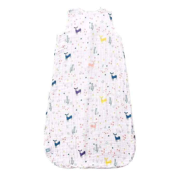 TADO MUSLIN Toddler Sleep Sack 2-4T, 0.5 TOG Lightweight Wearable Blanket, 100% Organic Cotton Muslin, Sleeveless, 2-Way YKK Zipper, OEKO-TEX Certified, Cute Deer