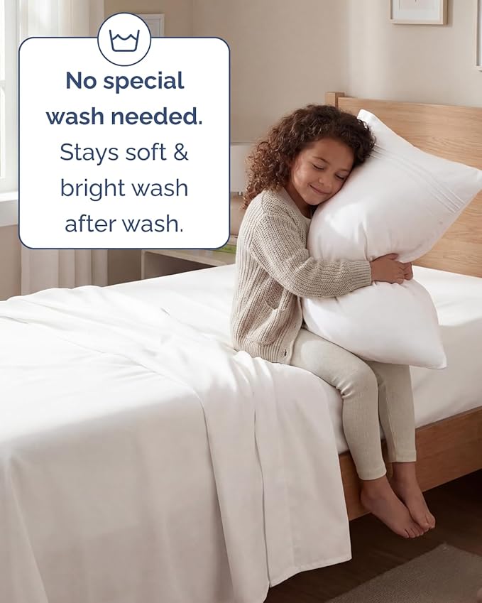 Twin Size 3 Piece Sheet Set - Comfy Breathable & Cooling Sheets - Hotel Luxury Bed Sheets for Women & Men - Deep Pocket, Easy-Fit, Extra Soft & Wrinkle Free Sheets - Antique White Oeko-Tex Bed Sheets