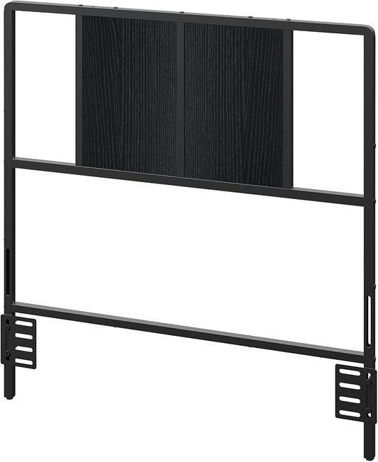 MAHANCRIS Twin Size Headboard Only, Metal Headboard with Adapters, Minimalist Industrial Style for Twin Size Beds, Black