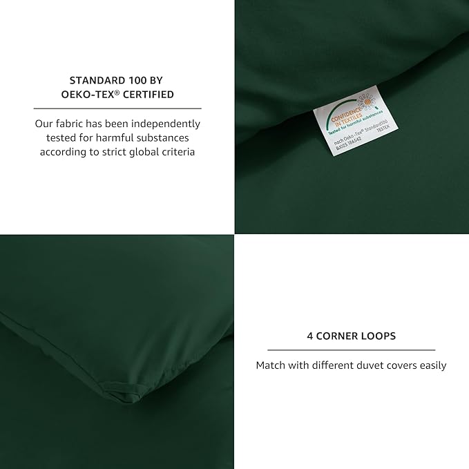 CozyLux Full Size Comforter Set Emerald Green, 3 Pieces Solid Breathable Quilted Bedding Sets, Luxury Lightweight Soft Bed Set with Down Alternative Comforter and 2 Pillowcases for All Seasons