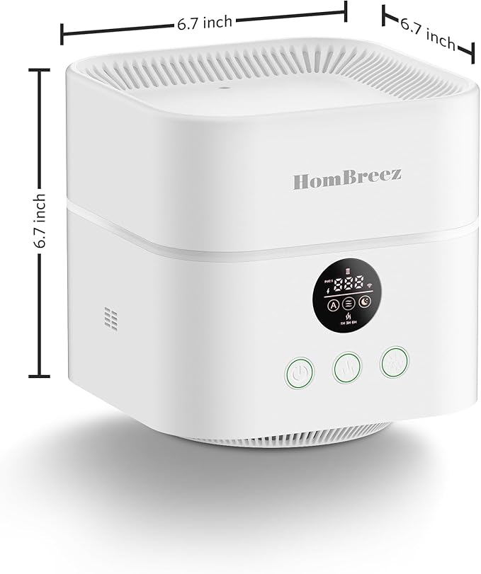 Air Purifier and Humidifier Combo for Bedroom, Covers Up to 200ft², H13 True HEPA Filter, 400ML Water Tank, Quiet Cool Mist Top Fill Essential Oil Diffuser for Baby, Pet Room, APP Control