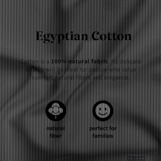 5 Piece Split Queen Sheet Set, 100% Egyptian Cotton, 16 Inch Deep Pockets, Dark Grey Stripe, Soft Cooling Sheets for Adjustable Beds, Sleep Number Beds, Split Queen Mattress Sheet Set