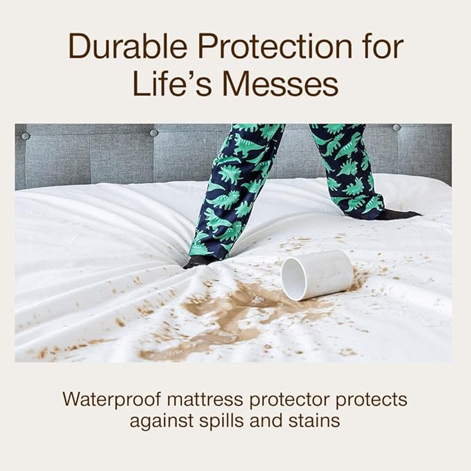 Coop Home Goods Ultra-Tech Waterproof Mattress Protector Twin XL, Smooth Top Mattress Pad, Waterproof Cover, Up to 18 Inches Deep, Machine Washable, Noiseless Comfort, Twin XL (39x80)