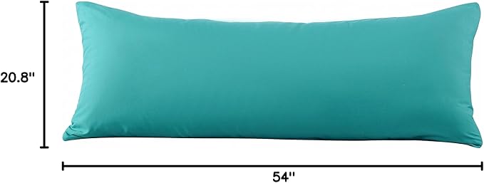 Evolive Ultra Soft Microfiber Body Pillow Cover/Pillowcases 21"x54" with Hidden Zipper Closure (21"x54" Body Pillow Cover, Peacock Blue) (Pack of 2)