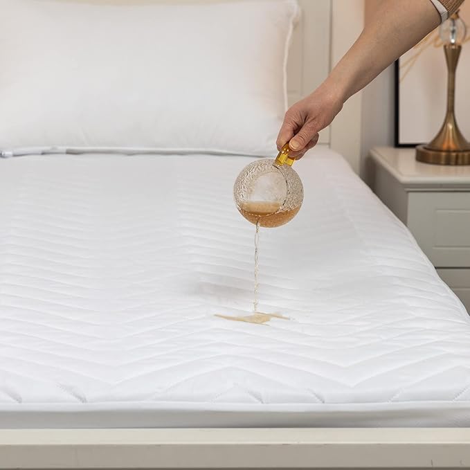 Kingnex Waterproof Quilted Twin XL Mattress Protector Pad for Extra Long Twin College Dorm Room Bed Fitted Sheet Padded Mattress Cover