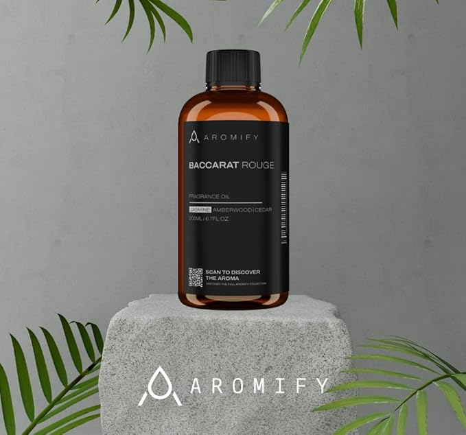 Diffuser Oil Inspired by Baccarat Rouge, 6.7 FL Oz, 200 mL,Luxury Hotel Scent for Home, Bathroom, Spa & Office, Essential Oil Blend for Aromatherapy, Amberwood & Cedar.