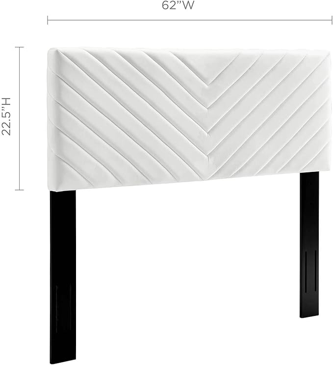 Modway Alyson Chevron Tufted Performance Velvet Full/Queen Headboard, White