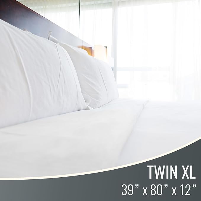 DMI Mattress Protector Twin XL 2 Pack - Waterproof, Fitted, Noiseless, Soft & Breathable, 39" x 80" x 12", White