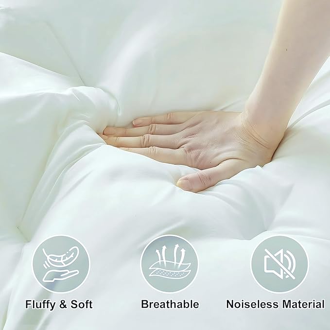 5 Inch Memory Foam Mattress Topper Twin XL, 2000GSM Shredded Memory Foam Pillow Top, Back Pain Relief & Plush Support, Extra Thick & Breathable, College Dorm Must-Have