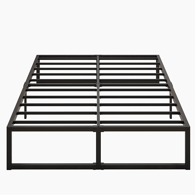 Lutown-Teen 14 Inch Full Size Bed Frame No Box Spring Needed, Heavy Duty Metal Platform Beds with Sturdy Steal Slats for Mattress Foundation, Easy Assembly, Noise Free, Black
