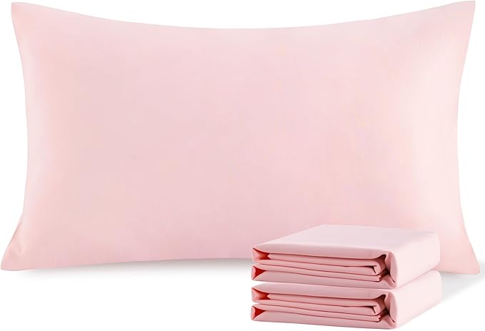 NTBAY King Pillowcase Set - 2 Pack Brushed Microfiber 20x36 Pillowcases - Soft, Wrinkle-Free, Fade-Resistant, Stain-Resistant, Blush Pink Pillowcases with Envelope Closure - 20x36 Inches, Blush Pink