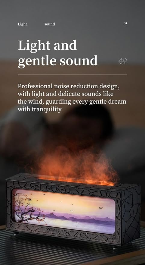 Essential Oil Diffuser 250ml, Fireplace Flame Aromatherapy Diffuser with Auto Shut-Off, 7 Color LED Lights, Ultrasonic Quiet Timer for Home Bedroom Office Yoga Relaxation(C08B)