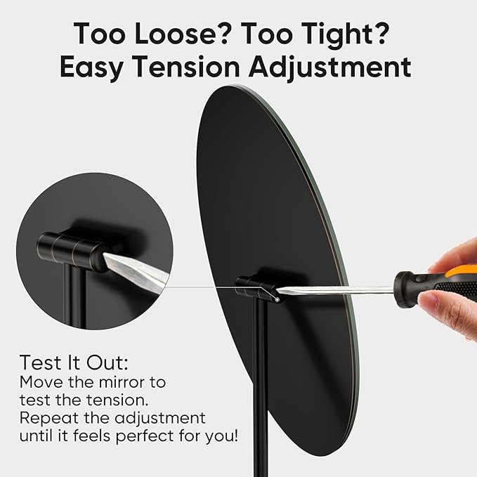 GURUN Large Oval Tabletop Vanity Mirror 7x12 Oil Rubbed Bronze Luxuries Makeup Mirror with Stand for Jeweller's M2017-ORB for Women Mom