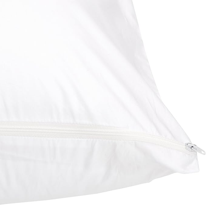 Amazon Basics Hypoallergenic Protector Cover Pillowcases - 21 x 55 Inches, Body Size, White, Pillows Not Included