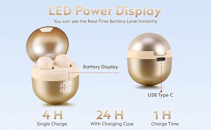 Smallest Sleep Earbuds for Side Sleepers, [Upgrade 2026 Version] Ultra-Comfort & Lightweight Wireless Mini Sleep Headphones, No Low Battery Beep Noise Isolation Ear Buds for Sleeping Working