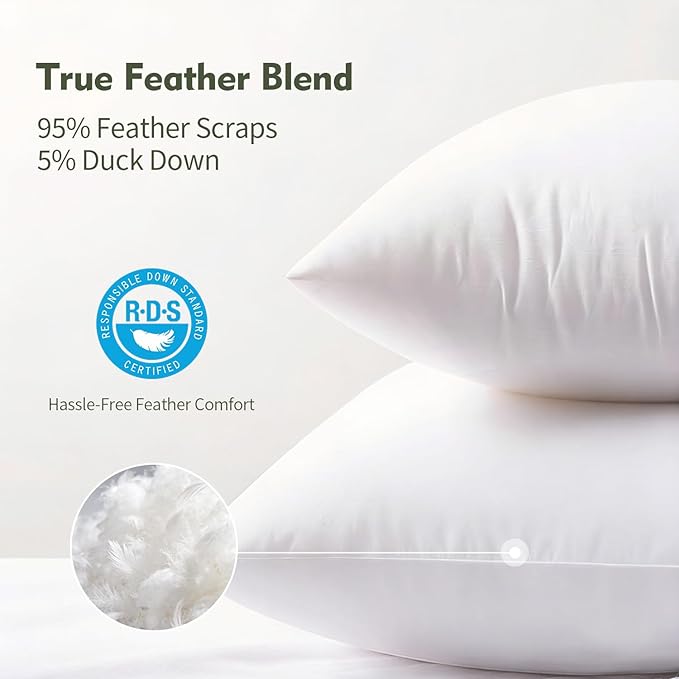14"x24" Pillow Inserts Soft Feather Pillow Set of 1 Indoor Decorative Sofa Down Pillows Bed Pillows Couch Pillow