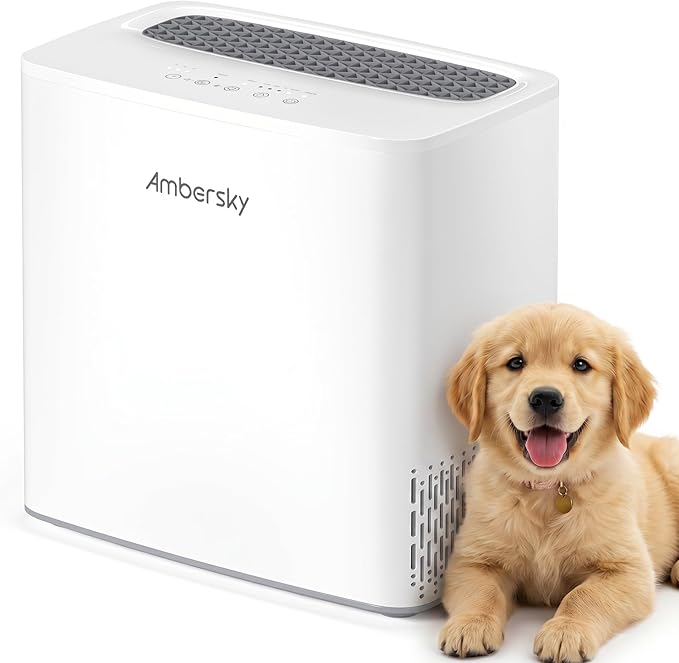 Ambersky Air Purifier for Home, True HEPA Air Cleaner Cover Up to 2000sq.ft with Real-Time Air Quality Sensor, Auto Mode, 23dB Sleep Mode, Pet Hair Dander Odor Smoke Dust Filter for Large Room