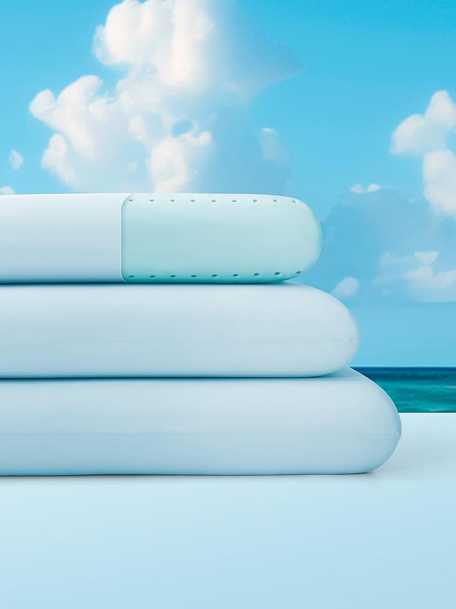 SLEEP ZONE Cooling Memory Foam Pillow - Odorless, Breathable, Skin-Friendly with Superior Support for Back, Stomach or Side Sleepers, Home, Hotel, Hospital Essentials (Blue, King, 1 Pack)