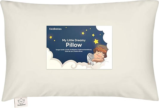 Toddler Pillow with Pillowcase - 13x18 My Little Dreamy Kids Travel Bed Pillows for Sleeping, Organic Cotton Small Pillowcase, Soft & Breathable, Machine Washable, Toddlers 2-5 years old (Clay)