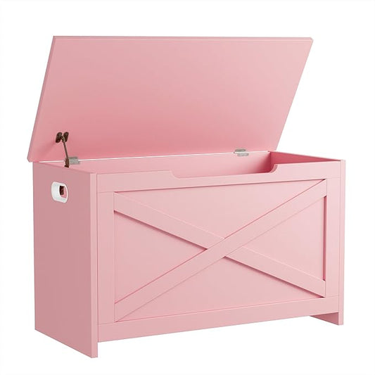 GarveeHome 30 in Storage Chest, Wooden Storage Bench with Safety Hinge, Easy Assembly, Large Shoe Bench for Entryway, Living Room, Bedroom