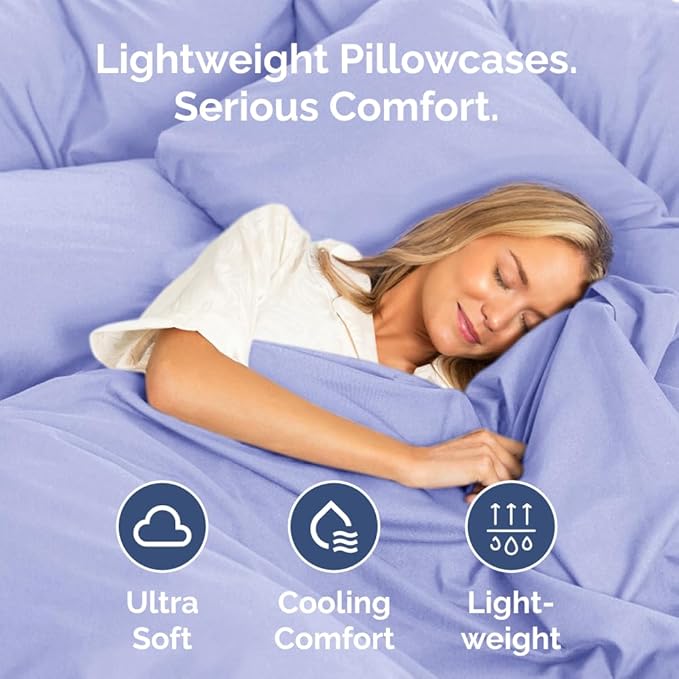 King Standard Pillow Cases Set of 2 - Ultra-Soft Hotel Quality Pillowcase Covers - Comfy, Cozy & Fade Free - Wrinkle Resistant - Machine Washable Pillow Protectors - 2 Piece Set - Lavender