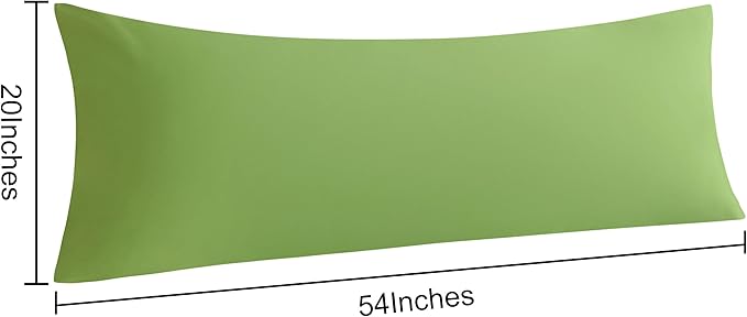 NTBAY Body Pillow Cases Set of 2, 2 Pack Brushed Microfiber 20x54 Pillow Cases, Soft, Wrinkle, Fade, Stain Resistant Sage Green Pillow Cases with Envelope Closure, 20x54 Inches, Sage Green