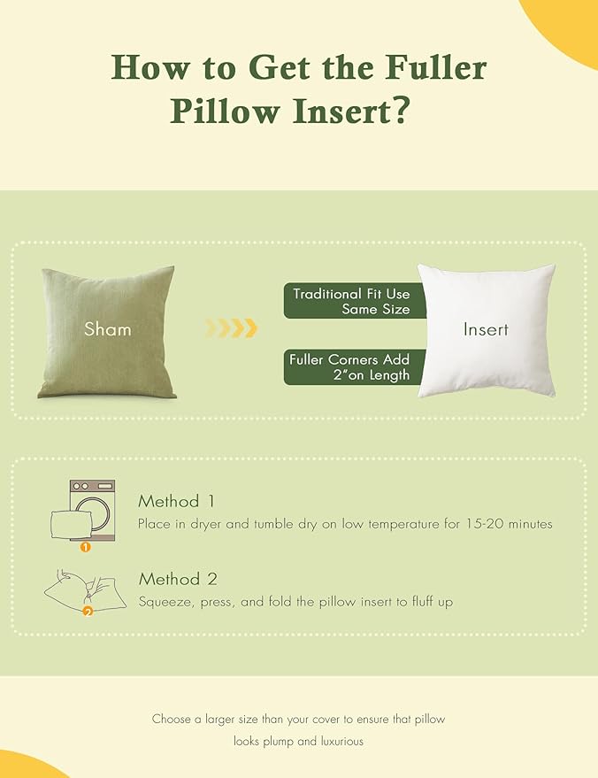 TOPGREEN Feathers Down Outdoor Pillow Inserts 18x18 (Set of 2, White), 100% Organic Cotton Shell, Fluffy Soft Water-Resistant Throw Pillows for Sofa, Patio Furniture and Garden