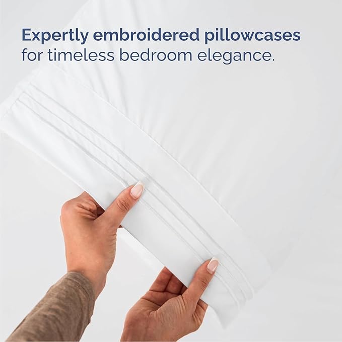 Cal King Size 4 Piece Sheet Set - Comfy Breathable & Cooling Sheets - Hotel Luxury Bed Sheets for Women & Men - Deep Pockets, Easy-Fit, Extra Soft & Wrinkle Free Sheets - White Oeko-Tex Bed Sheet Set
