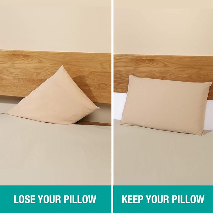 Vekkia Full Bed Wedge Pillow for Headboard – High-Density Foam Fills Gaps (0-5.5") Between Mattress and Headboard, Wedge Pillow with Pockets for Phone & Remotes, Washable Cover – (White)