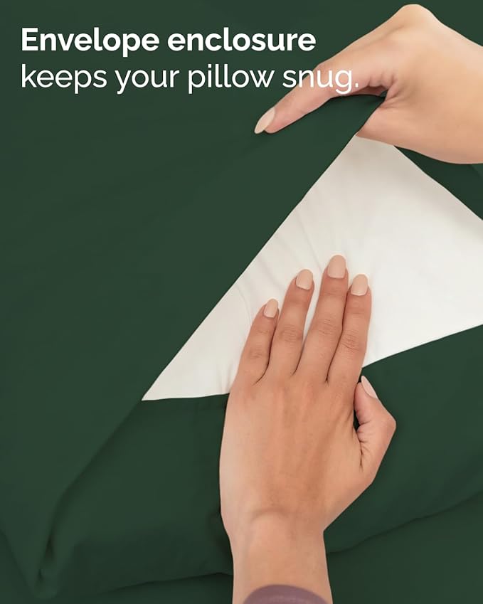 Twin 4 Piece Sheet Set - Comfy, Breathable & Cooling - Hotel Luxury Bedding for Women, Men, Kids, Teens and Children - 1 Flat & 1 Fitted Sheet & 2 Pillowcases w/ Deep Pockets - Wrinkle Free - Emerald