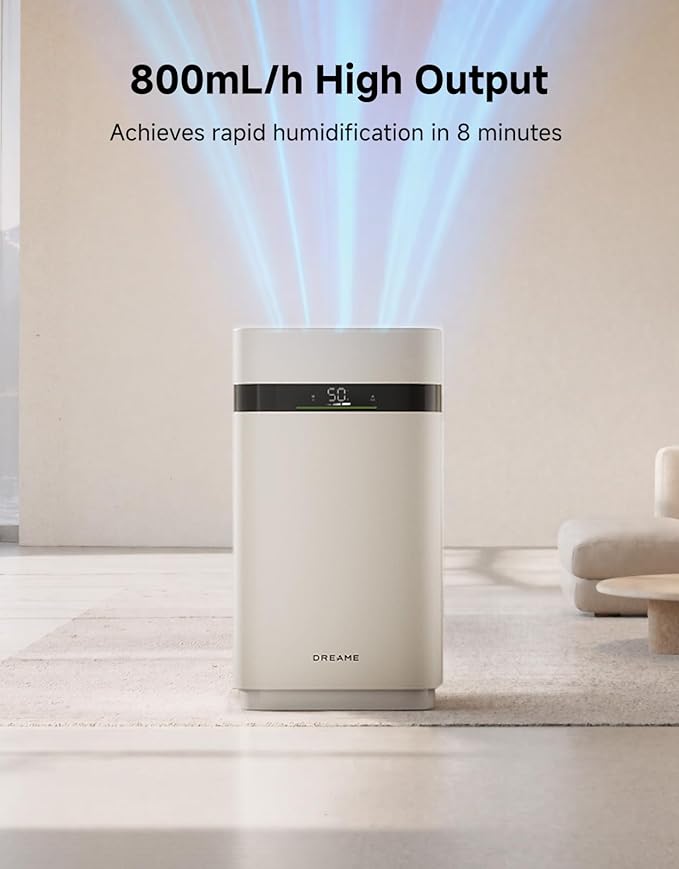 Dreame Mist-Free Humidifier H40, Cool Evaporative Air Humidifier with 3-Stage Purification for Comfotable Air, 6L Easy to Fill & Clean, Suitable for Large Bedroom Plant, Indoor, Home, Quiet Sleep Mode